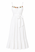 SARA Vestido Largo Blanco Boho Chic Mujer Primavera Verano 2026
