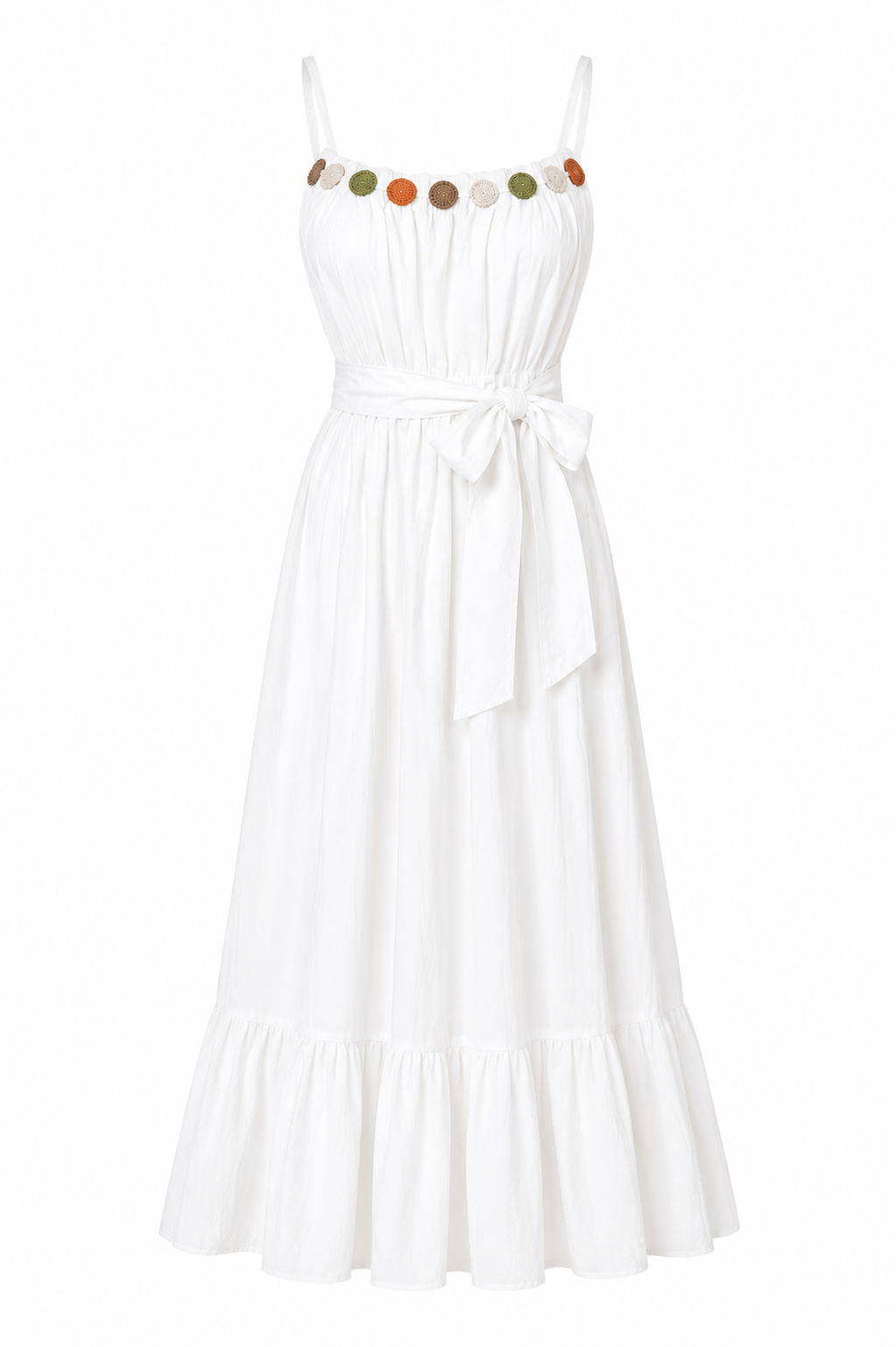 SARA Vestido Largo Blanco Boho Chic Mujer Primavera Verano 2026